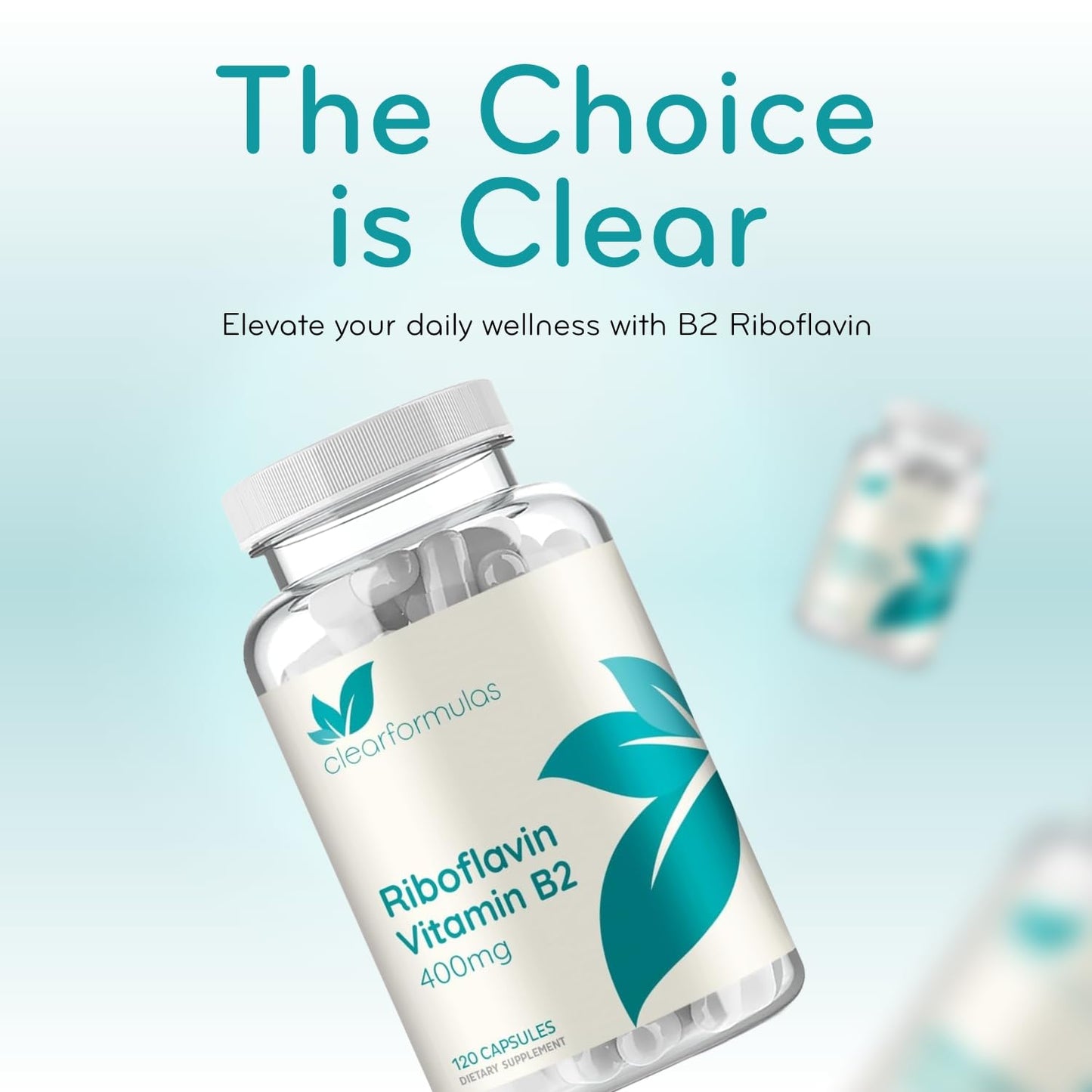 Clear Formulas Vitamin B2 Riboflavin 400mg Capsules 120 Count