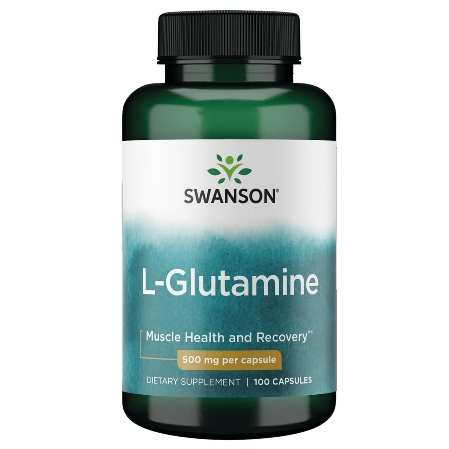 Swanson Amino Acid L-Glutamine 500 Milligrams, 100 Vegan Capsules