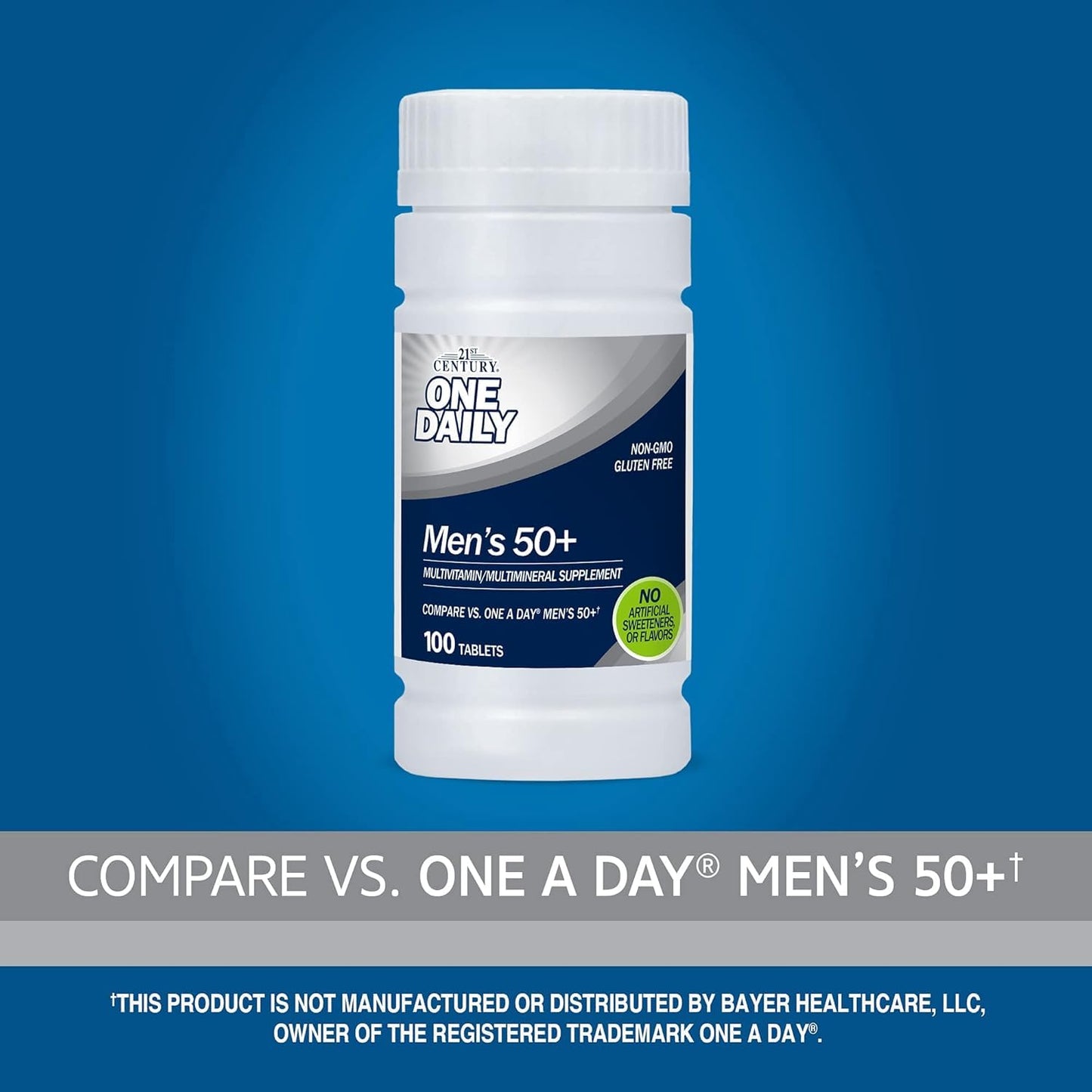 21st Century Men's 50+ One Daily Multivitamin Multimineral Supplement, 300 Tablets