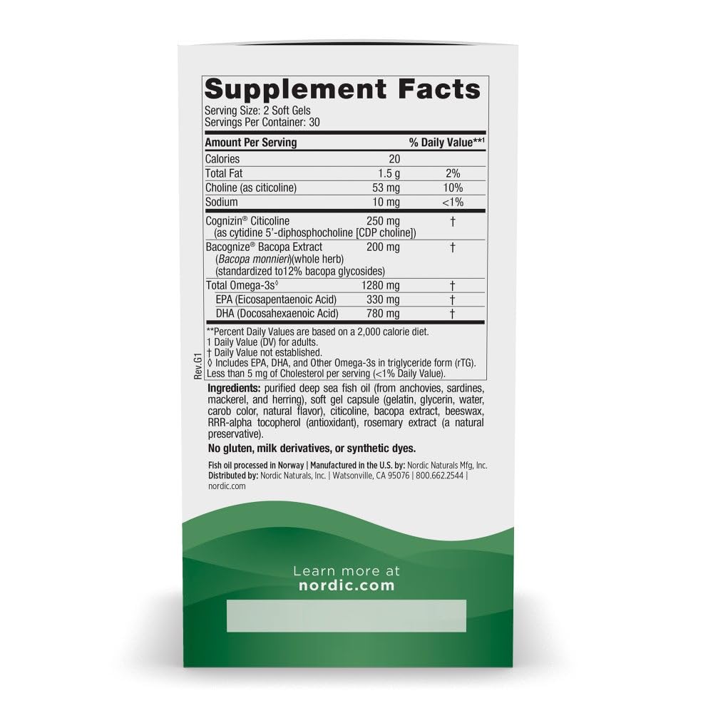 Nordic Naturals Omega Focus Softgels, 60 Count