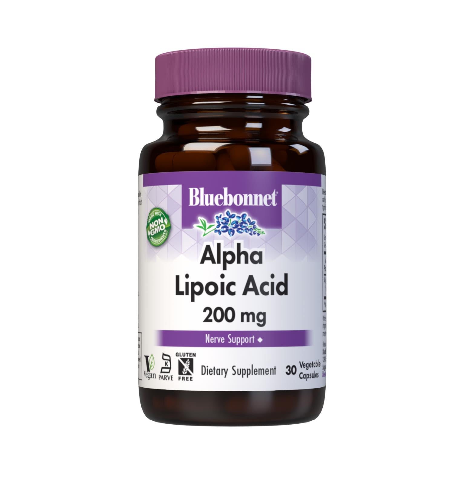 BlueBonnet Alpha Lipoic Acid 200 mg Capsule, 30 Count