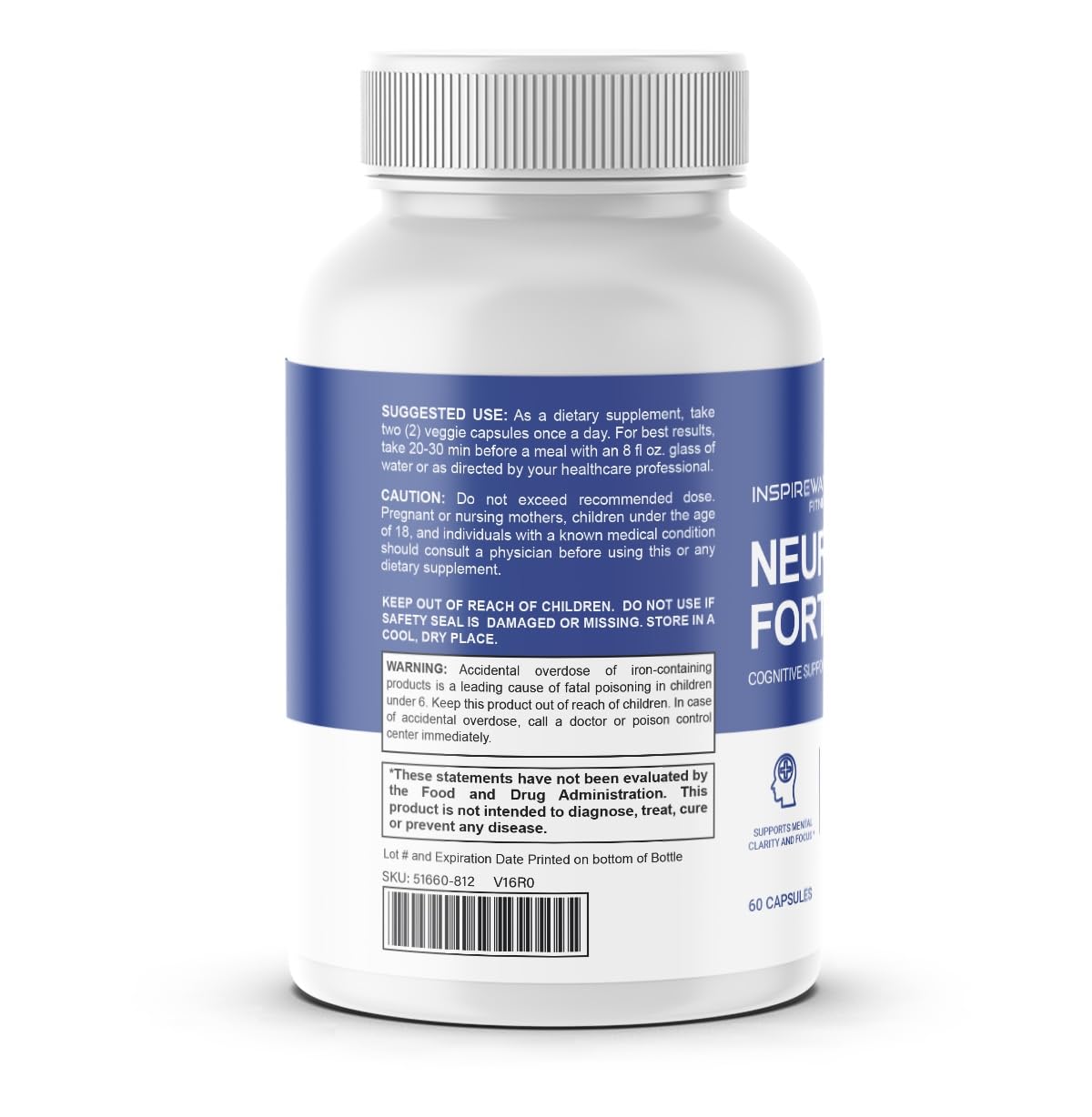 Fitness InspireWays Neuro Fortis Pro Brain Supplement Capsule 60 Count