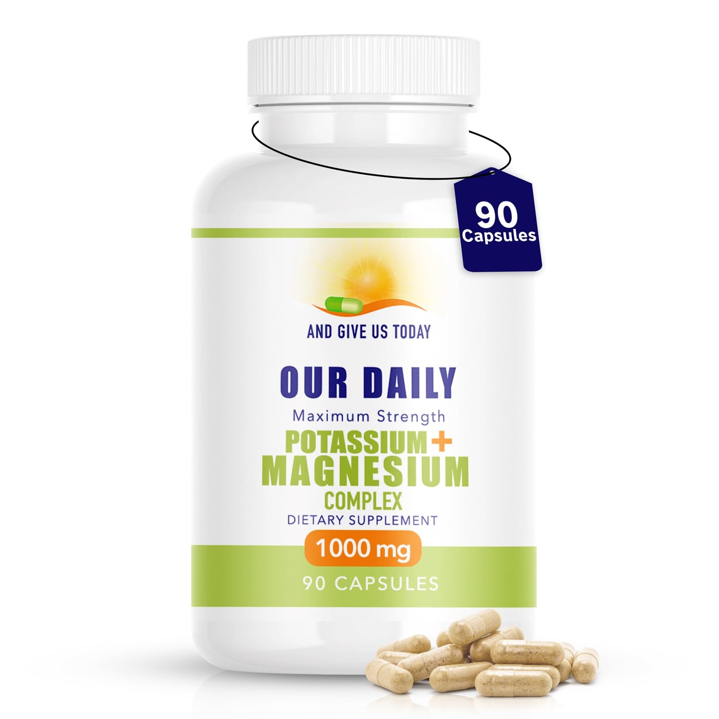 AND GIVE US TODAY OUR DAILY Daily Vites Potassium Magnesium Supplement 1000mg – Potassium 500mg & Magnesium 500mg – Magnesium Aspartate, Glycinate, Oxide, Gluconate & Citrate – Muscle, Heart & Electrolyte Support Capsules 90 Count