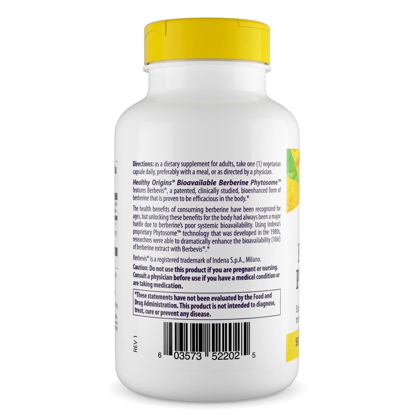 Healthy Origins Berberine Phytosome 550 mg Capsules, 120 Capsules