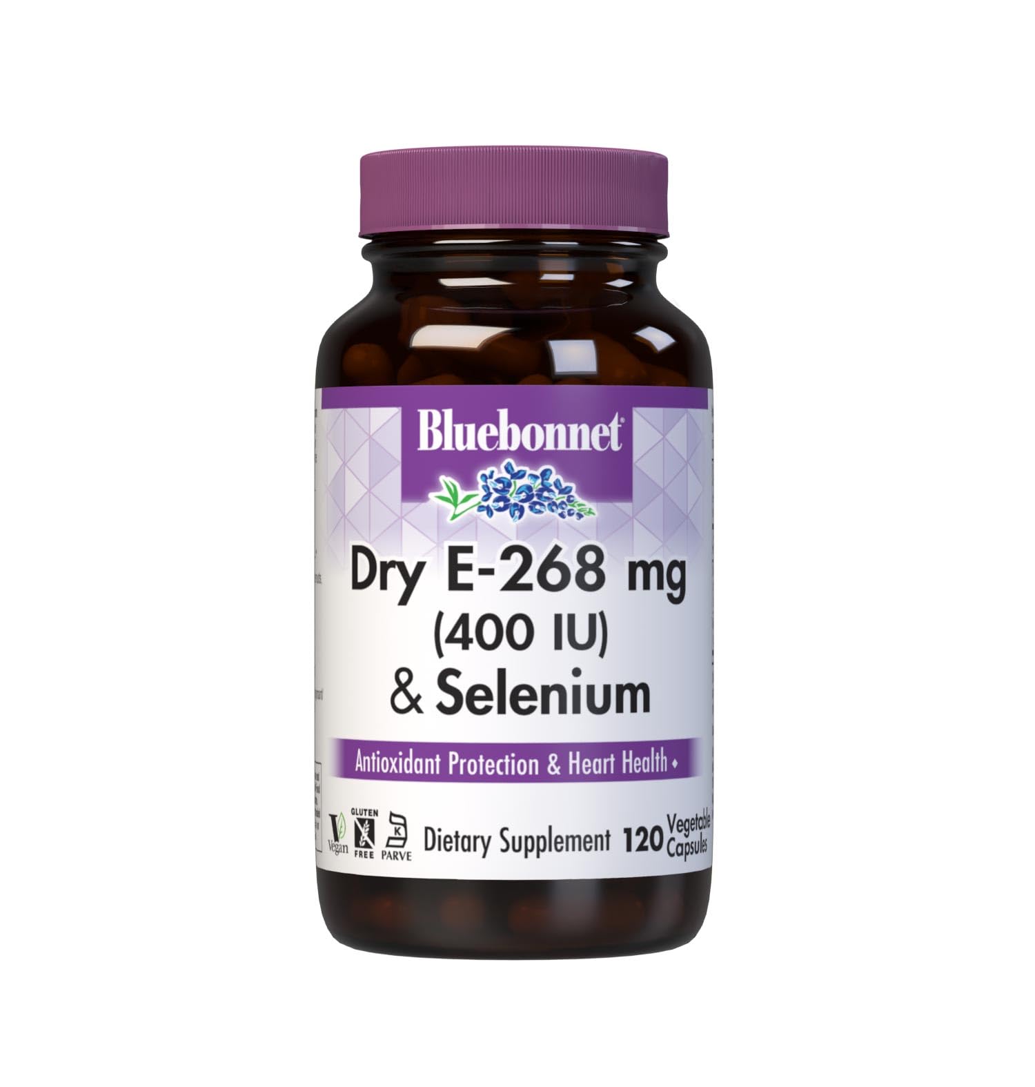 BlueBonnet Dry E-400 IU Plus Selenium Vegetarian Capsules, 120 Capsules