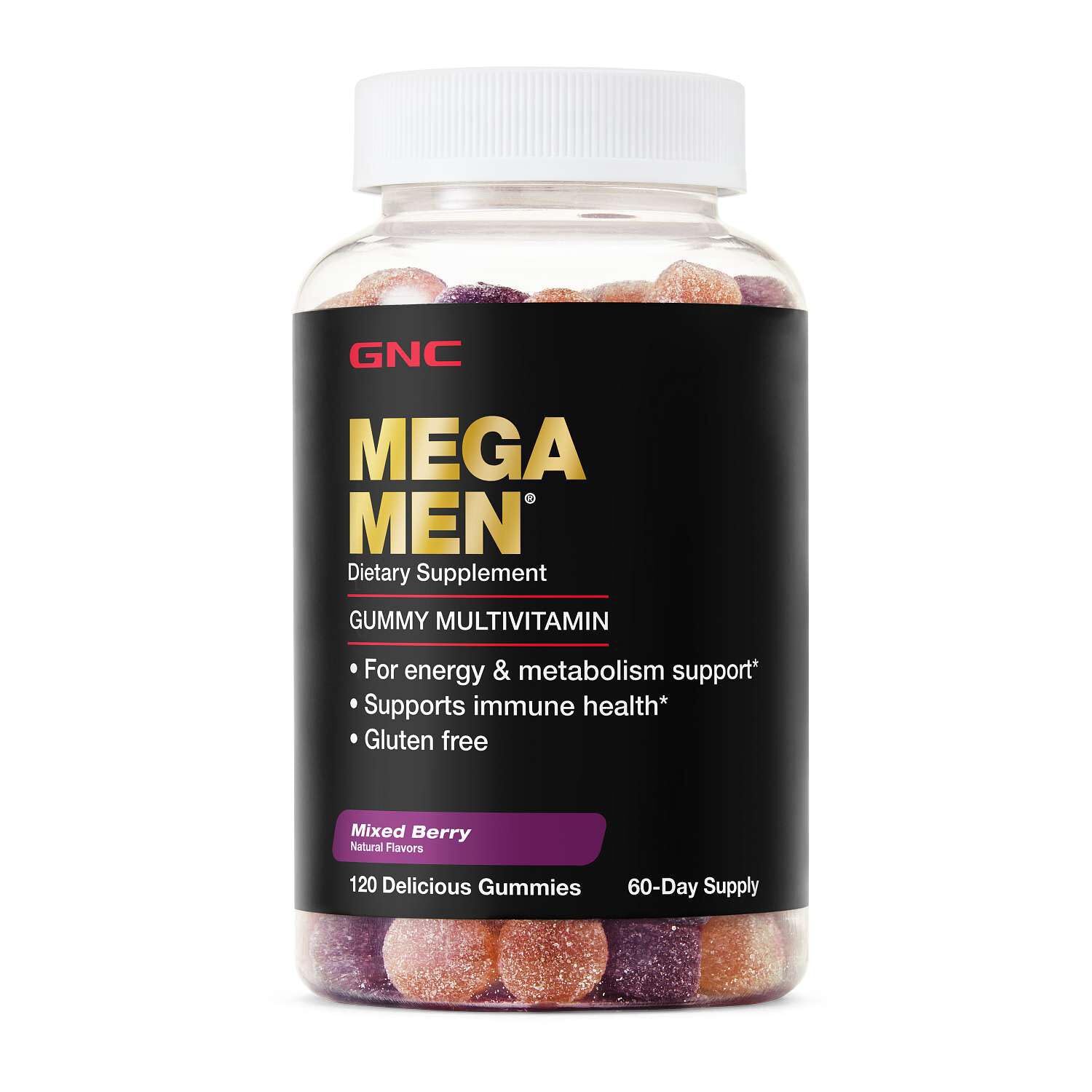 GNC Mega Men Multivitamin Gummy, 120 Count