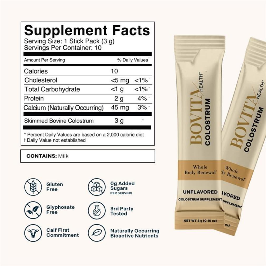 Bovita Health Colostrum Powder Supplement, 1.05 oz