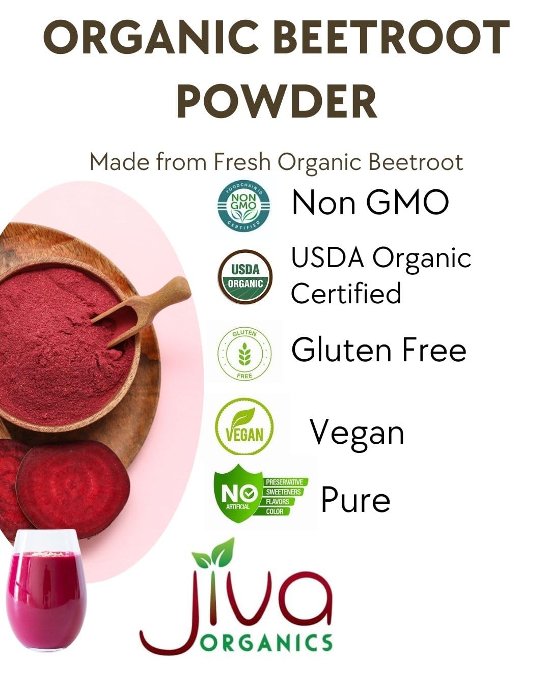 Jiva Organics Organic Beet Root Powder, 72 Ounces