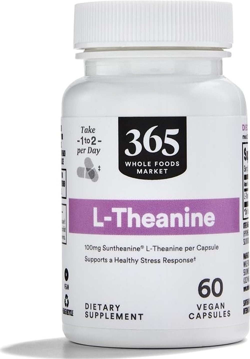 365 by Whole Foods Market L-Theanine 100 MCG Capsule, 60 Count