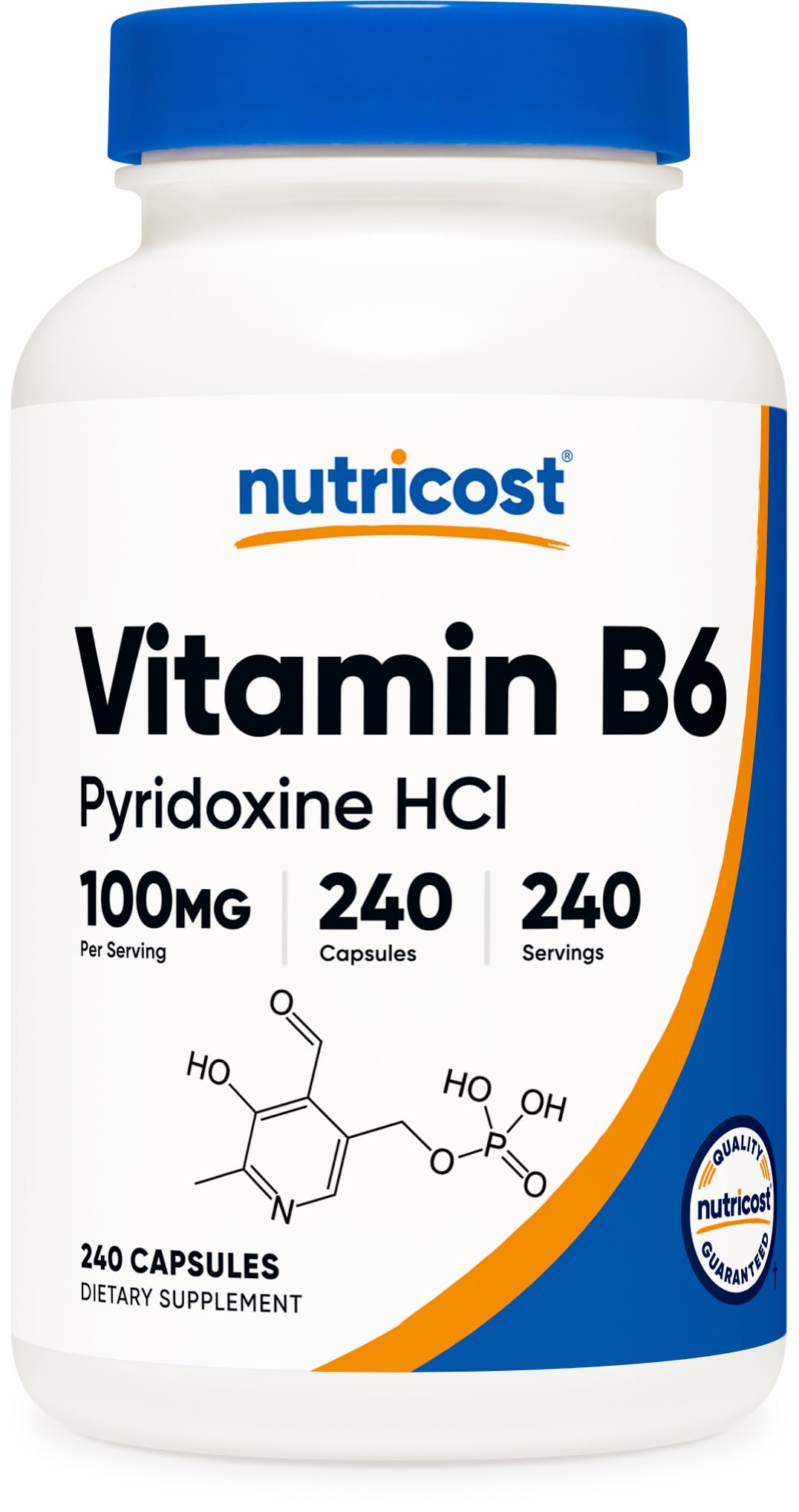 Nutricost Vitamin B6 (Pyridoxine HCl) 100mg Capsule, 240 Count