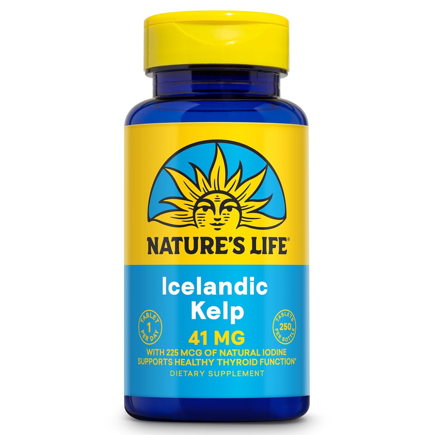 Nature's Life Icelandic Kelp 41 mg Sea Kelp Iodine Supplement 250 Tablets