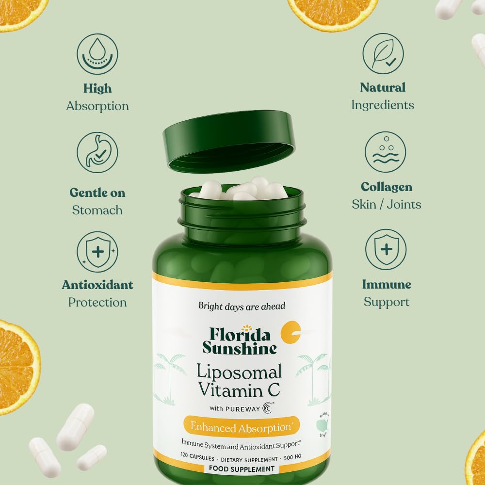 Florida Sunshine Liposomal Vitamin C 500mg 120 Capsules