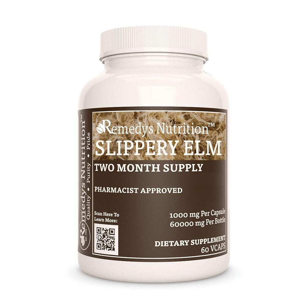 Remedy’s Nutrition Slippery Elm Bark 1,000 mg, 60 Capsules