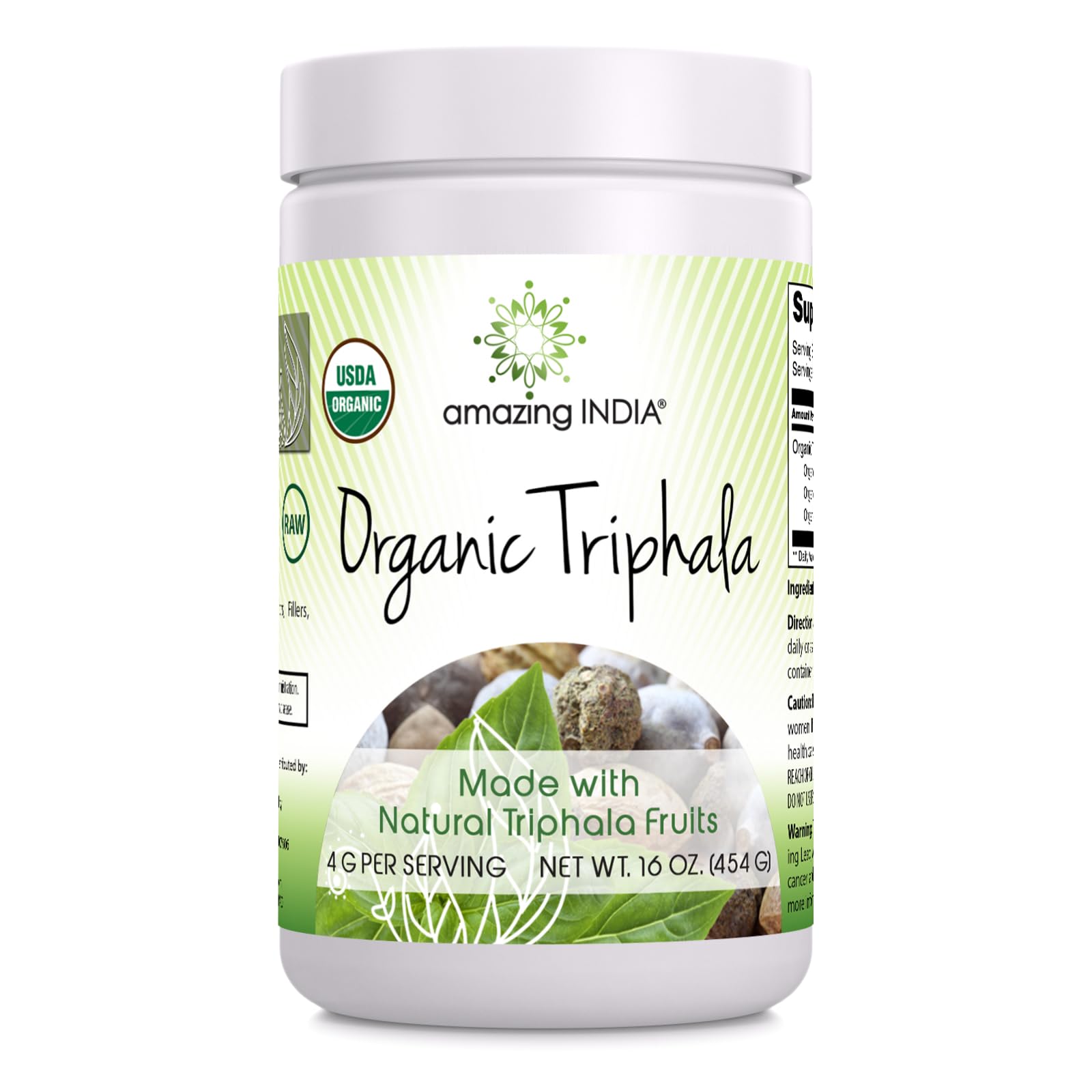 Amazing India Triphala Organic Powder 16 oz