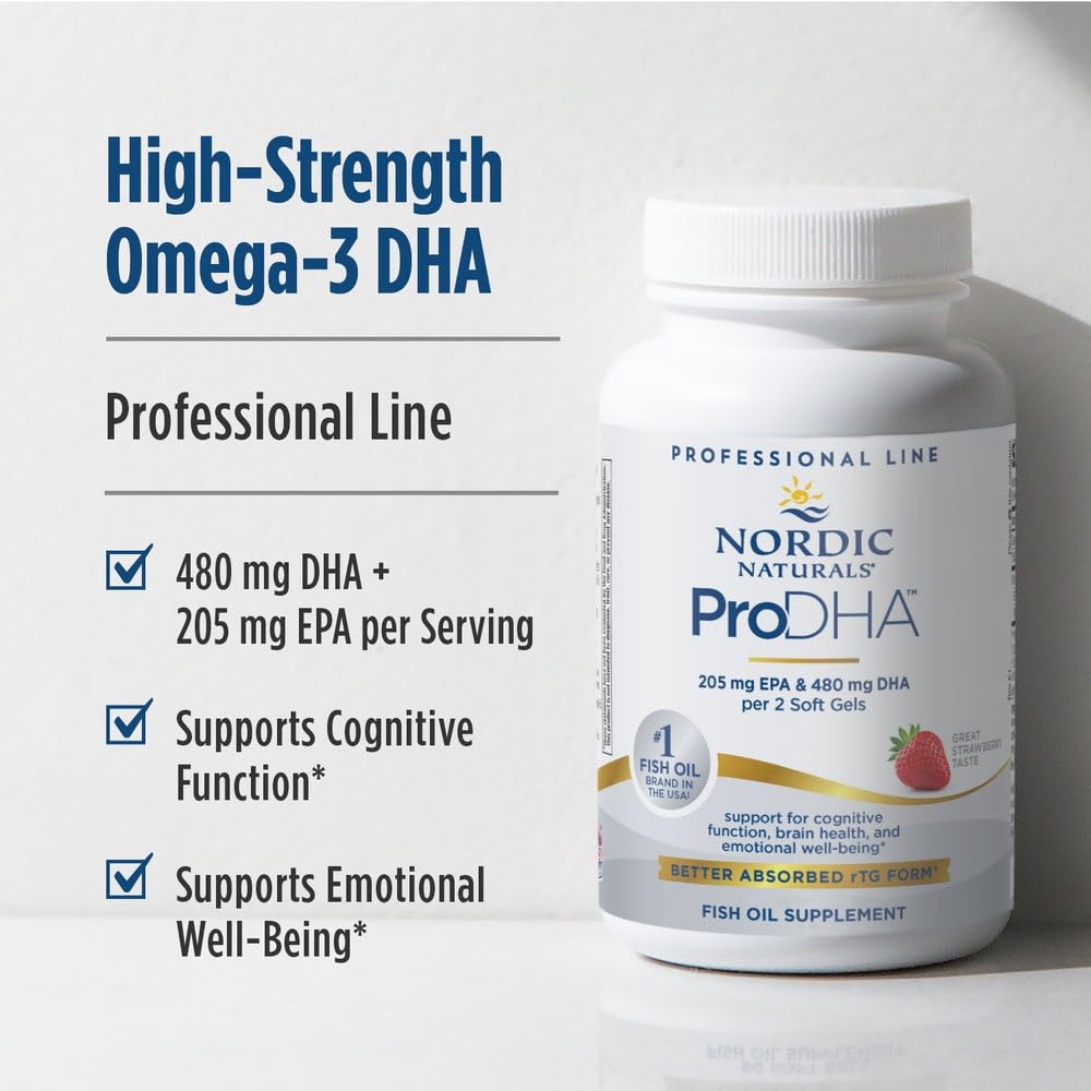 Nordic Naturals ProDHA Strawberry Soft Gels 120 Count