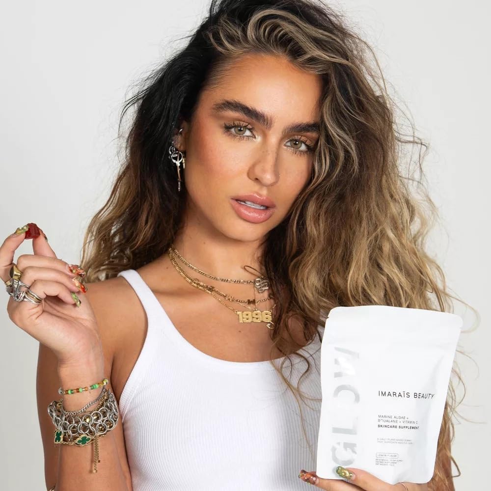 IMARAÏS BEAUTY Glow Skincare Gummies, Collagen-Boosting, Vitamin C & Marine Algae, Vegan, Sugar-Free, 30 ct