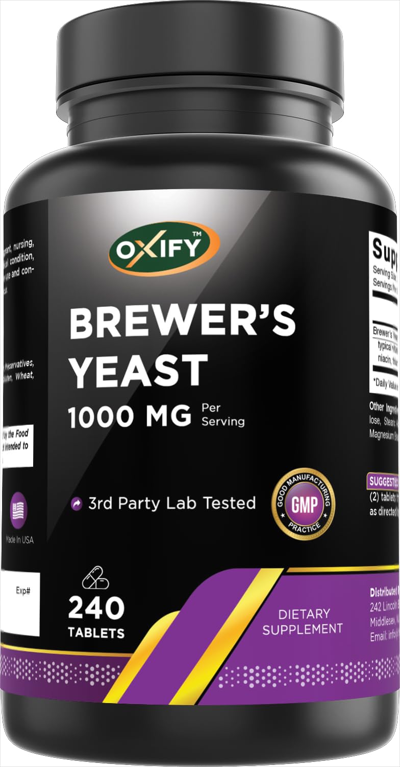 Oxify Brewer's Yeast 1000 mg Tablets, 240 Count