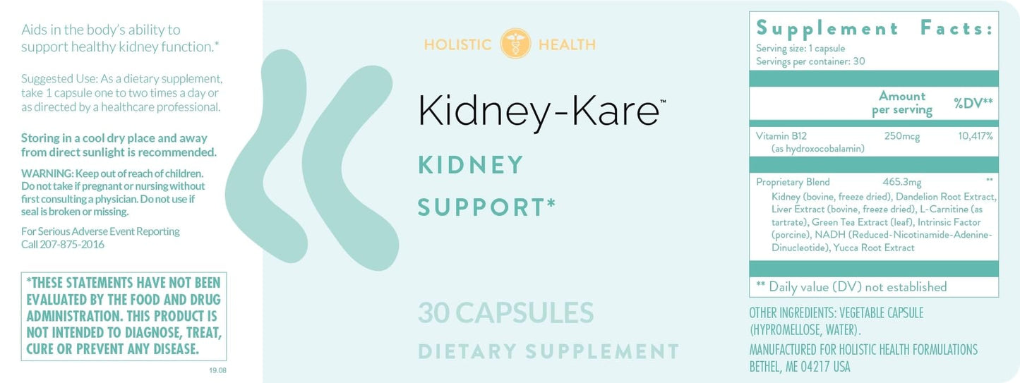 Holistic Health Kidney-Kare Kidney Support 30 Capsules