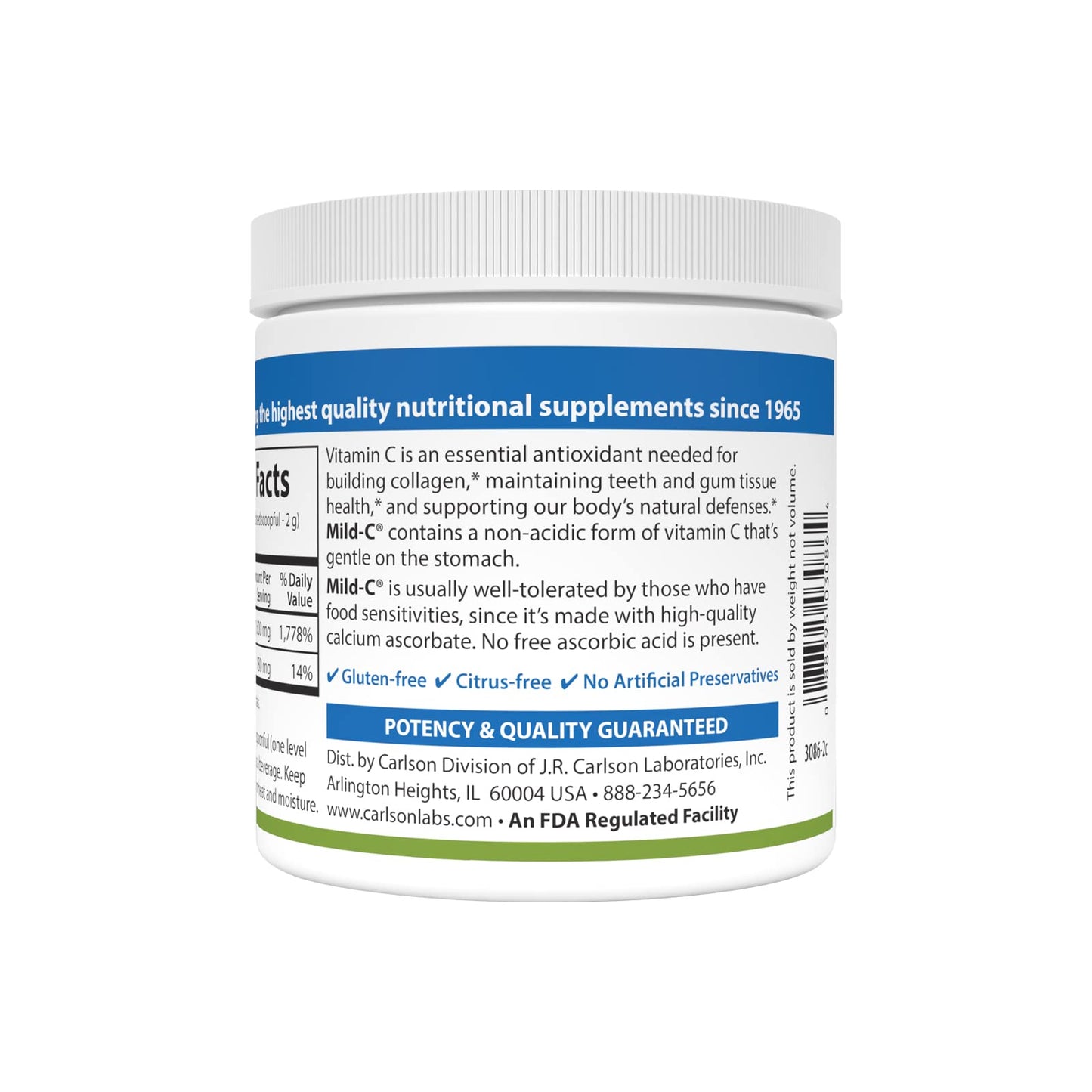 Carlson Mild-C Vitamin C Powder 6 oz