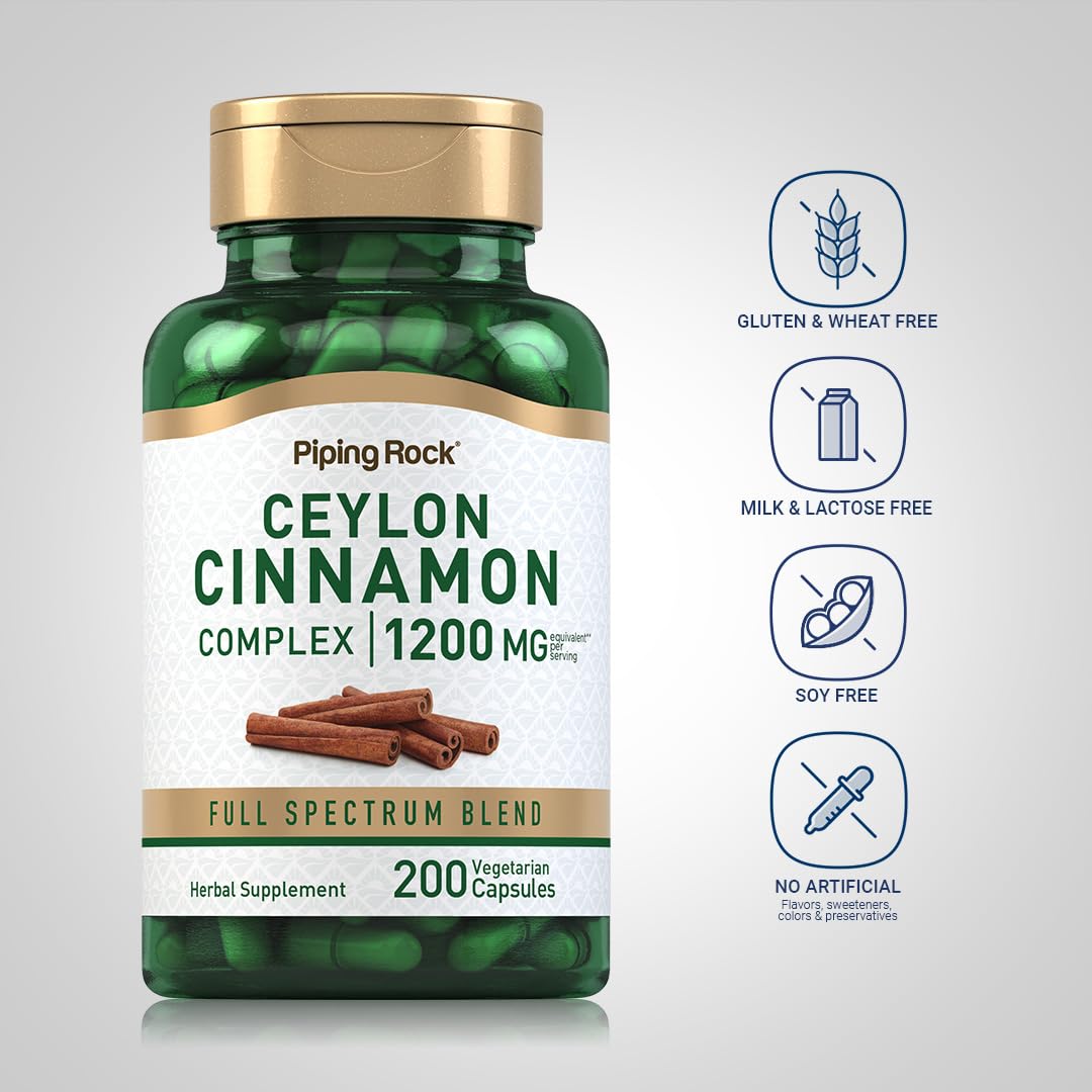 Piping Rock Ceylon Cinnamon Capsules 200 Count