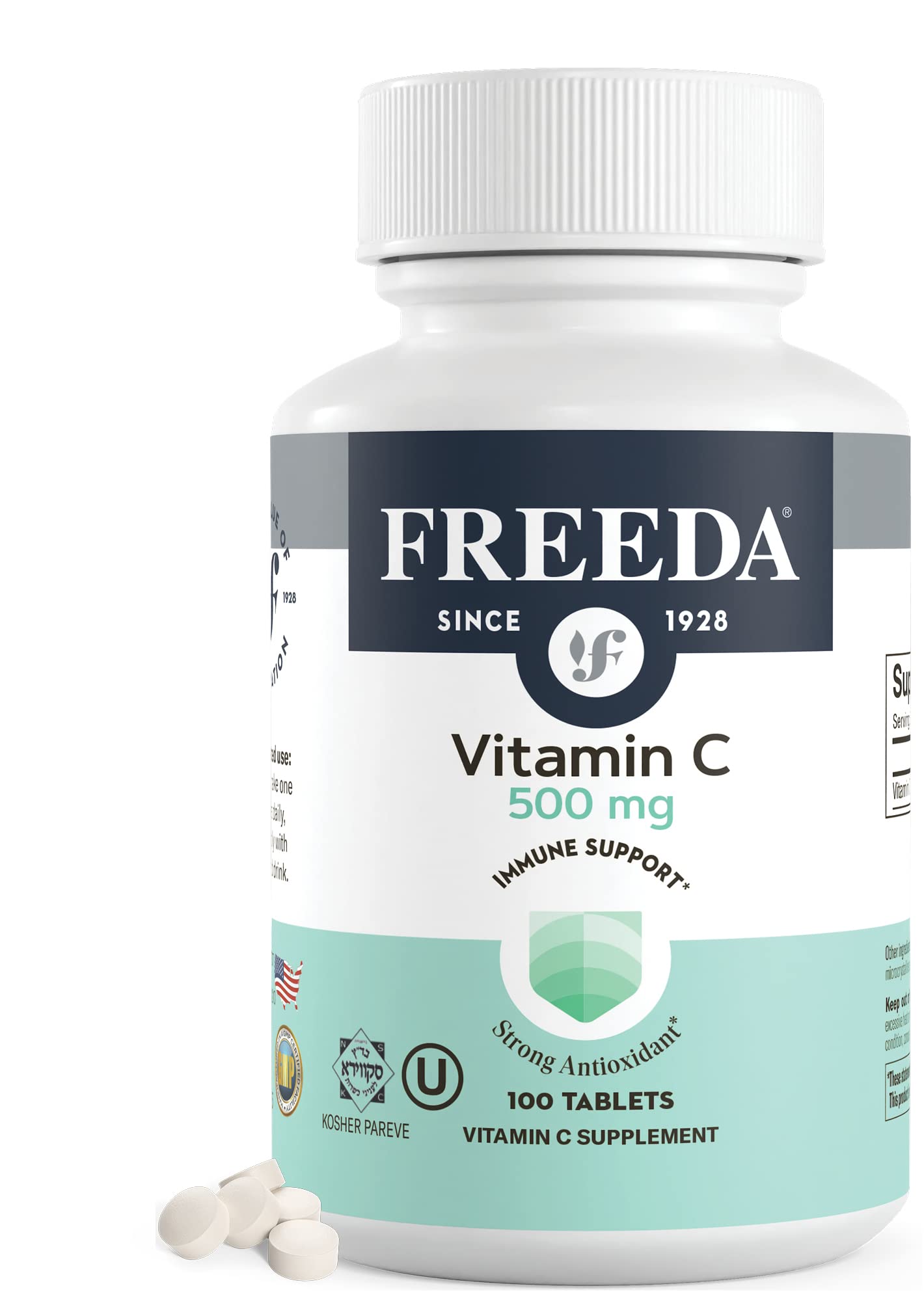 FREEDA Vitamin C 500mg Tablets, 100 Count