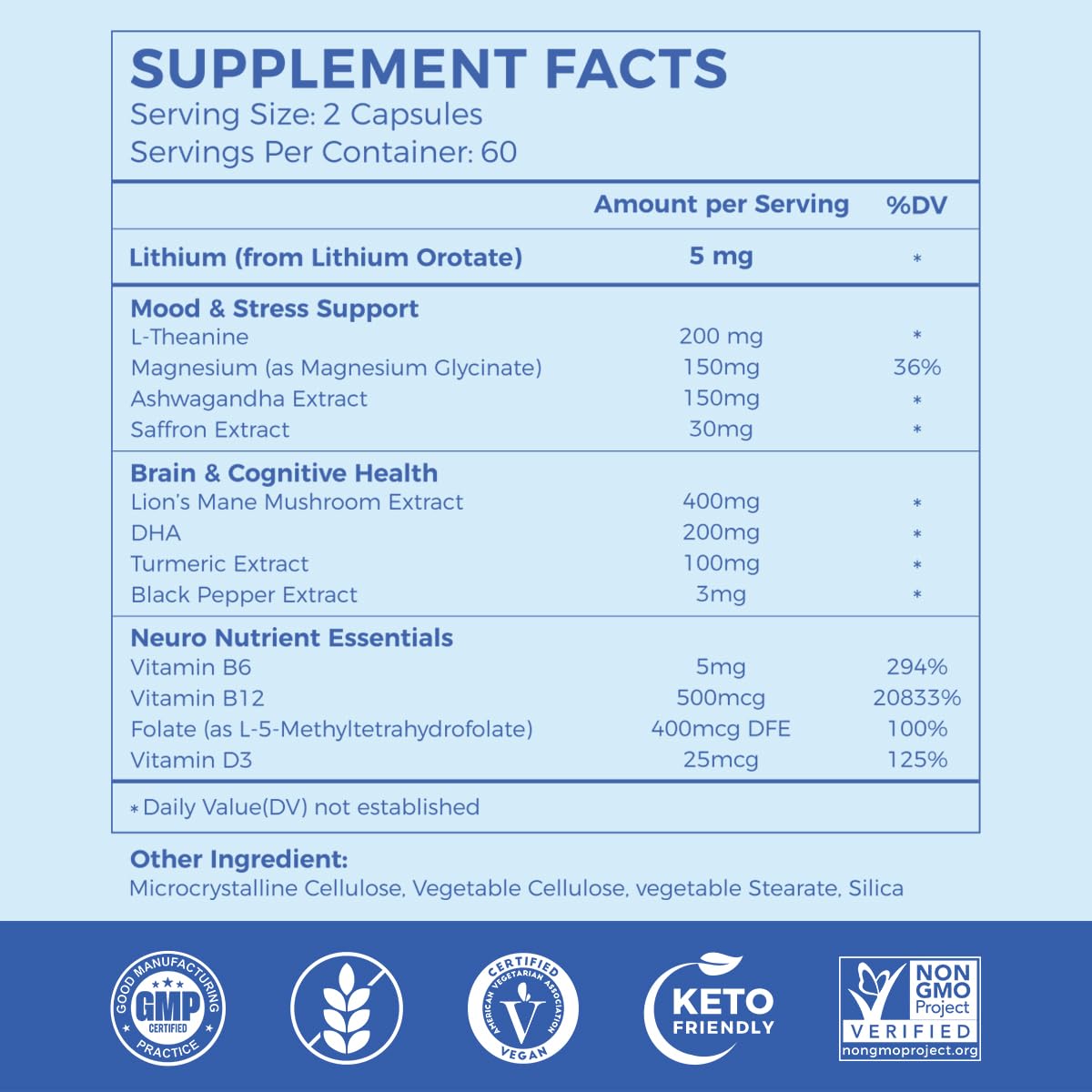 AiVital Lithium Orotate 5mg Capsules, 120 Count