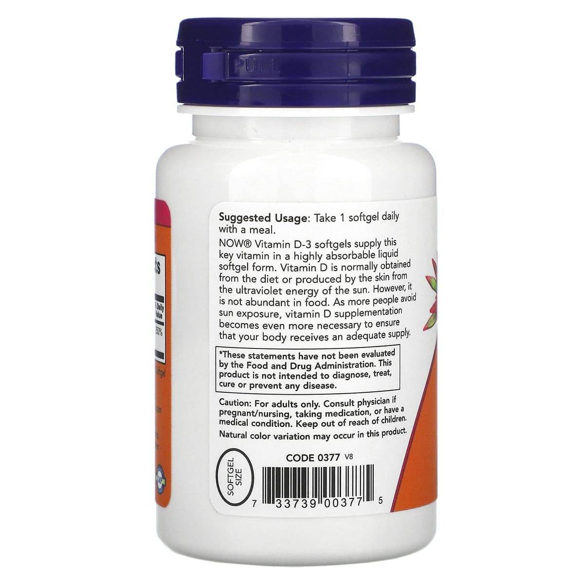 NOW Foods Vitamin D-3 2000 IU Softgels 240
