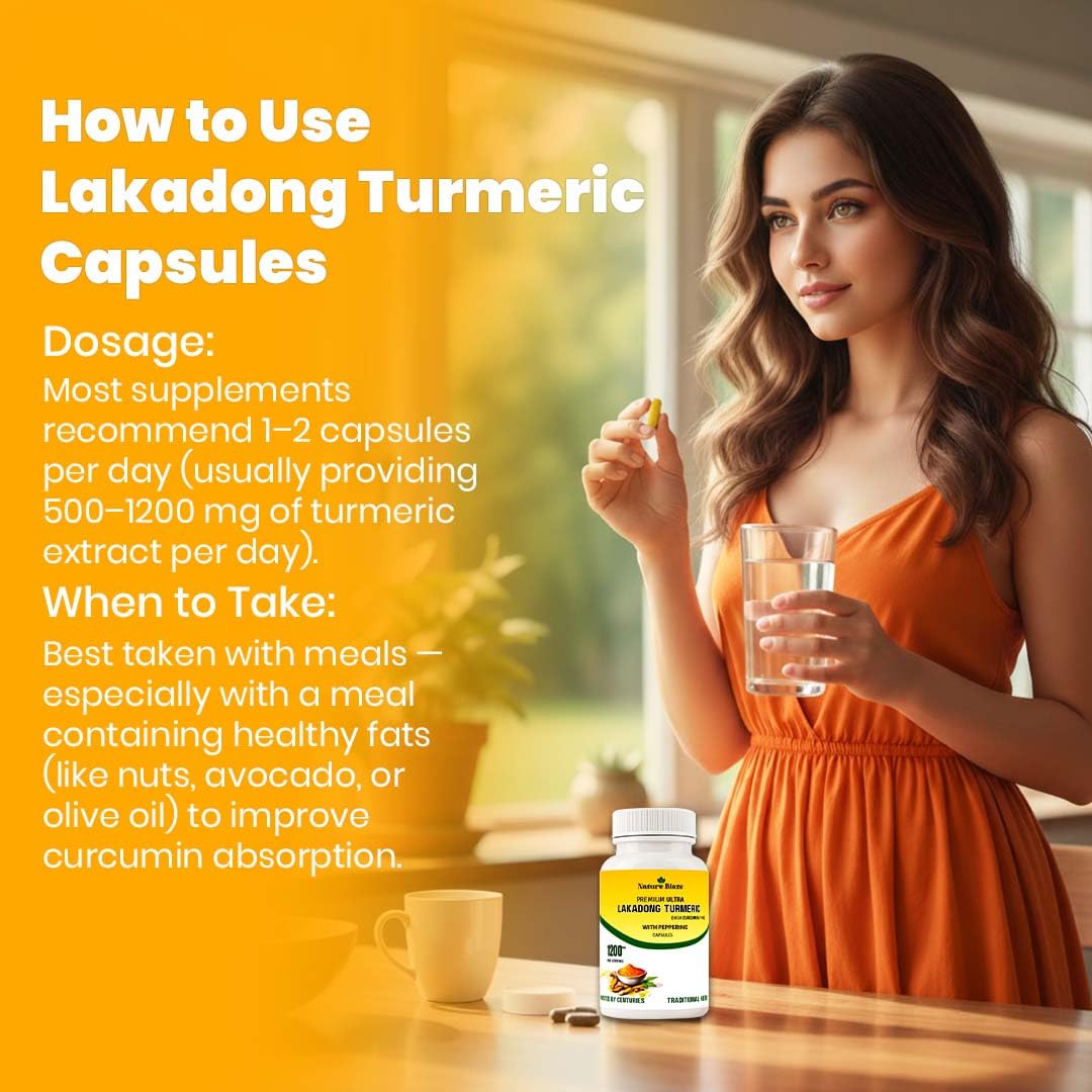 Nature Blaze Lakadong Turmeric High Curcumin with Pepprine Capsule 1 Capsule