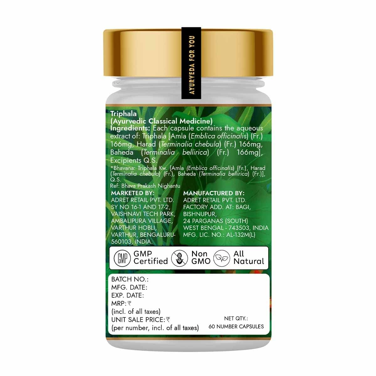 Generic Kapi.va Triphala Capsule, 60 Count
