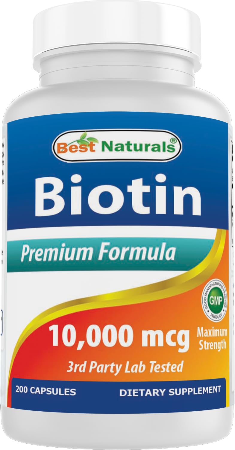 Best Naturals Maximum Potency Biotin 10,000 mcg Capsule, 200 Count