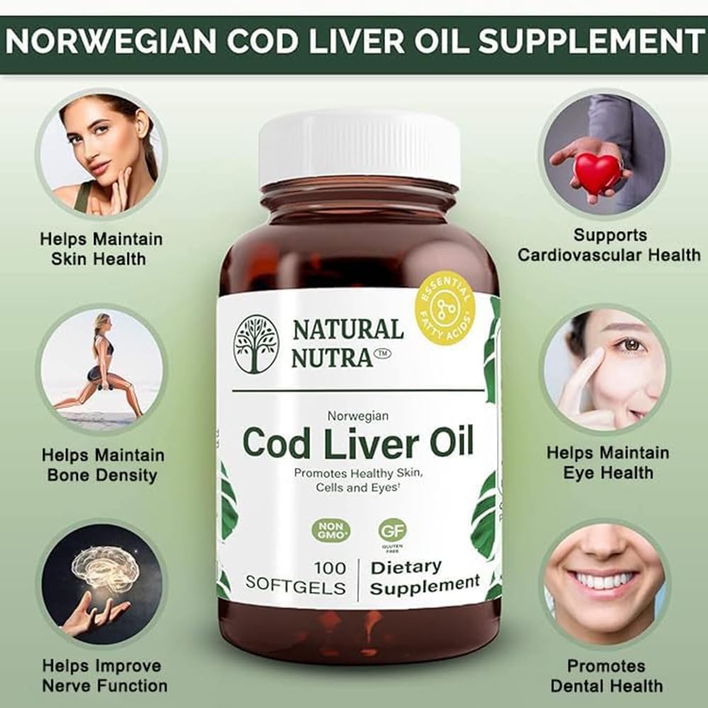 Natural Nutra Norwegian Cod Liver Oil Supplement Softgel 100