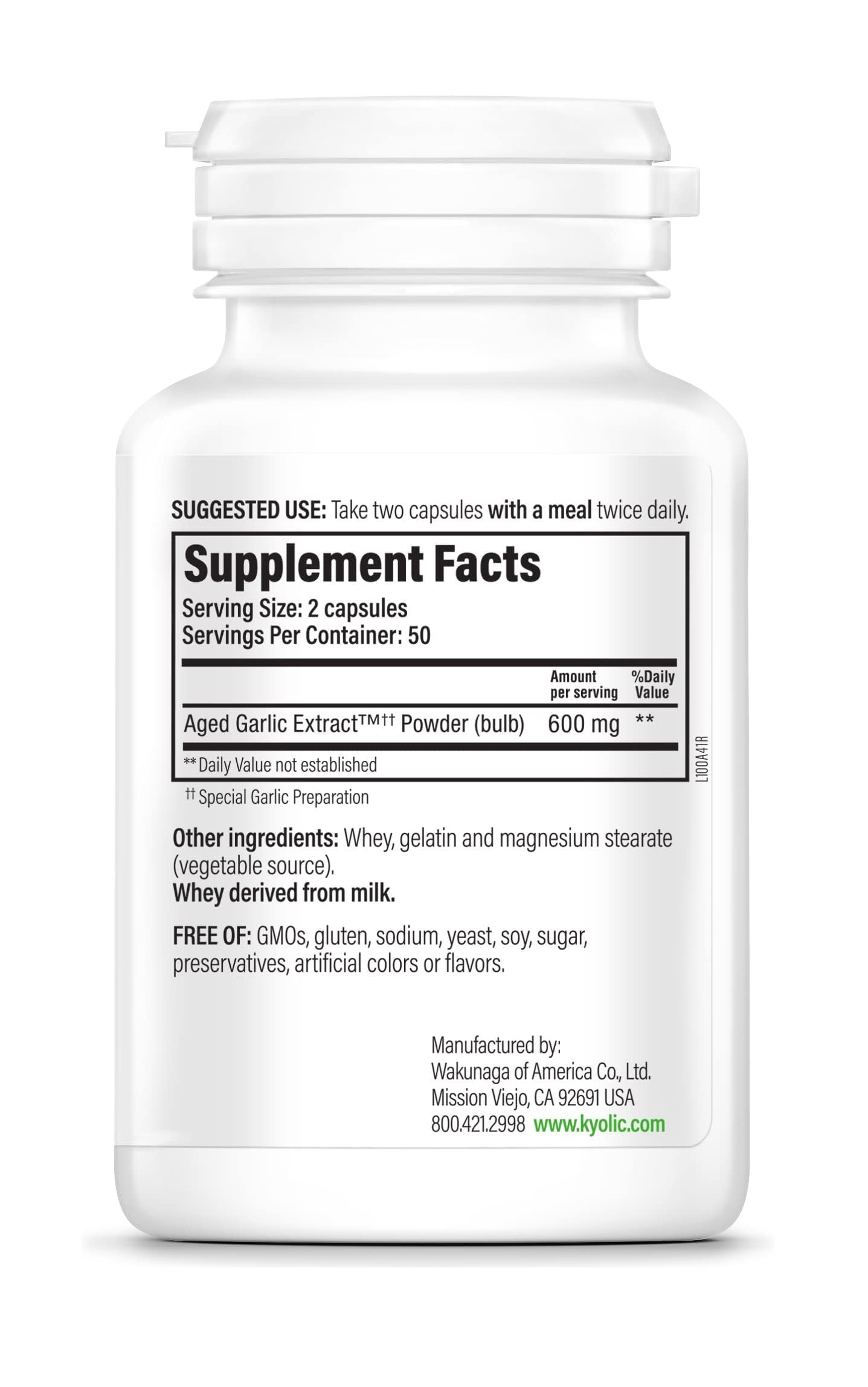 Kyolic Aged Garlic Extract Formula 100 Capsules, 100 Count
