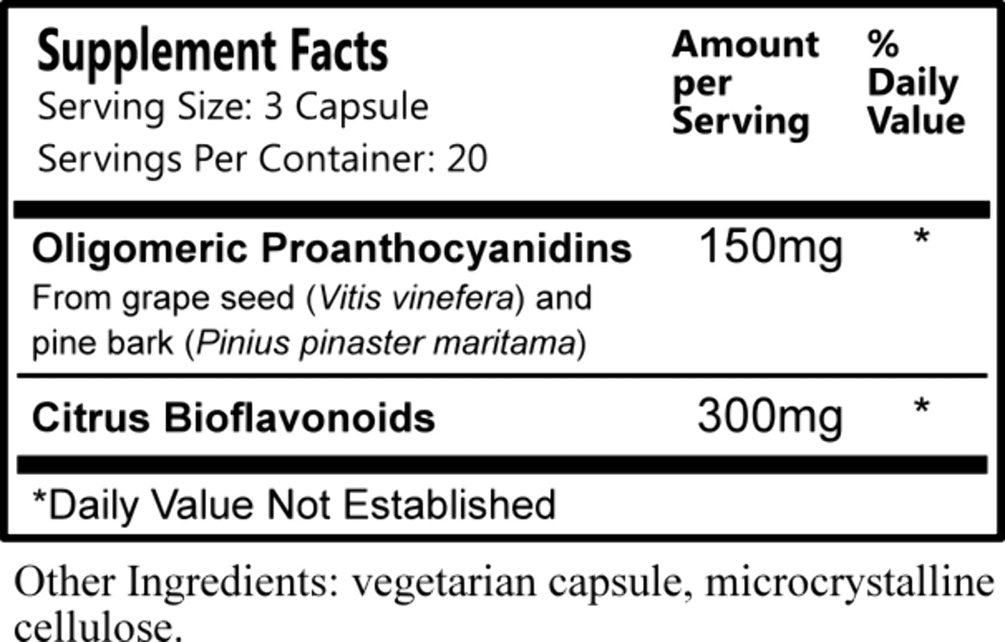 Daily Manufacturing Grape Seed & Pine Bark Extracts (OPC & Citrus Bioflavonoids) Capsule, 1 Count
