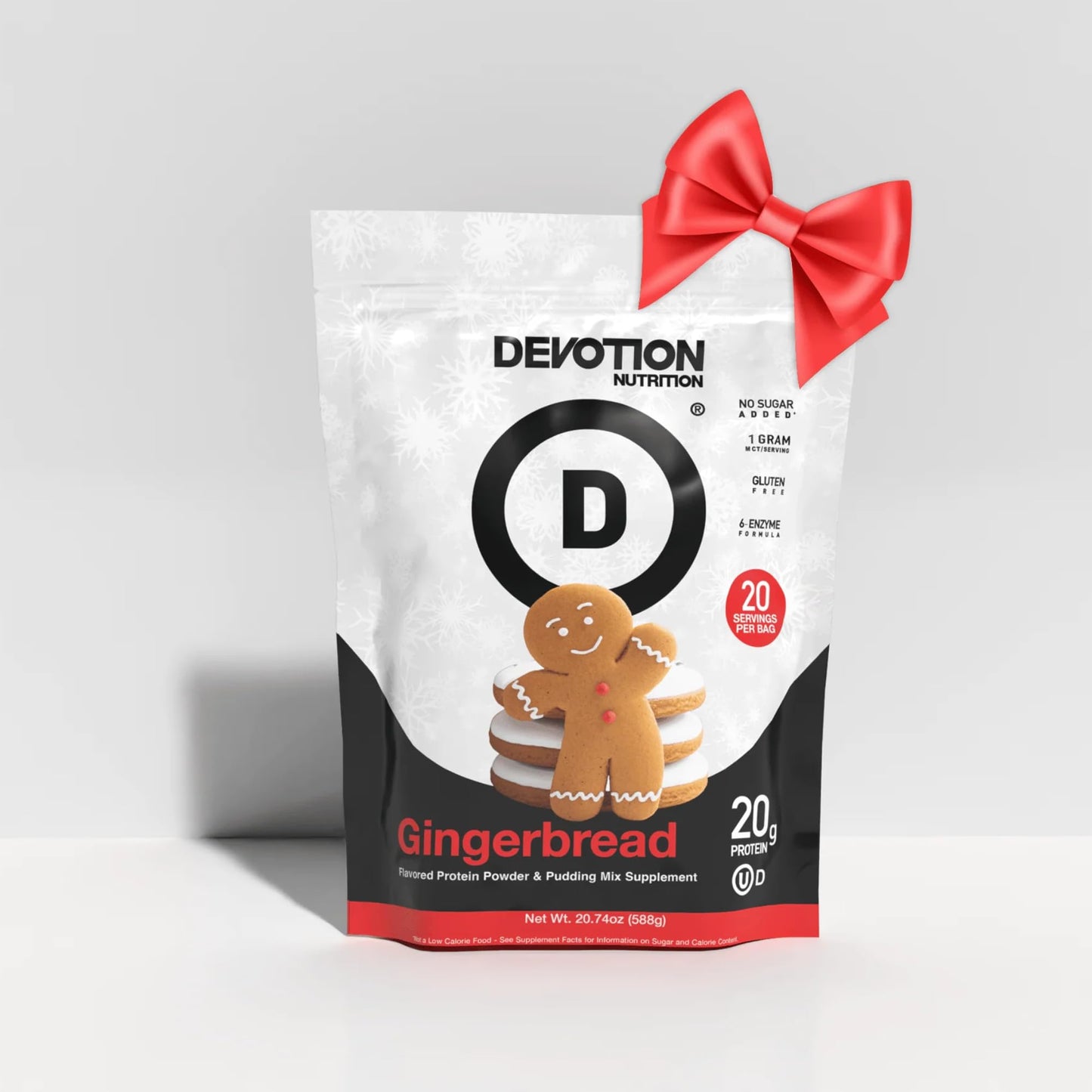 Devotion Nutrition Protein Powder Gingerbread – 20g Whey Isolate & Casein Protein Blend – No Added Sugar, Low Carb, Gluten-Free, Keto-Friendly, 1g MCT, Kosher, 20 Servings
