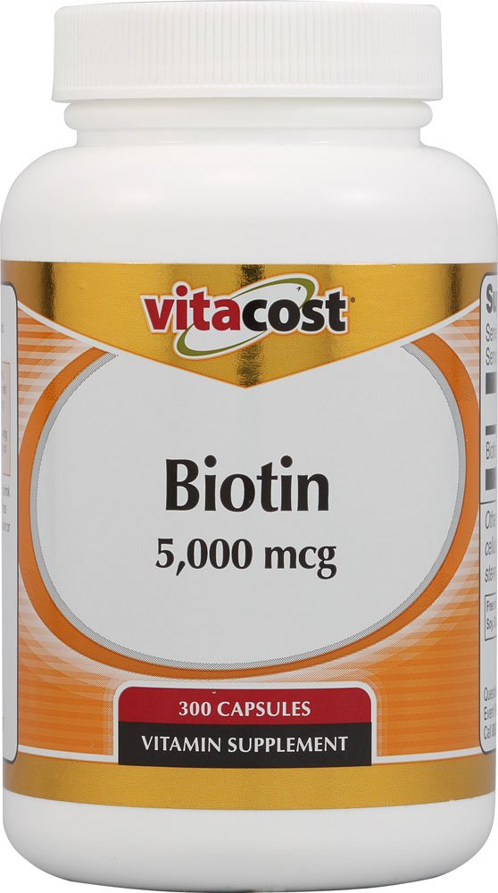 Vitacost Brand Biotin 5000 mcg Capsule, 300 Capsules