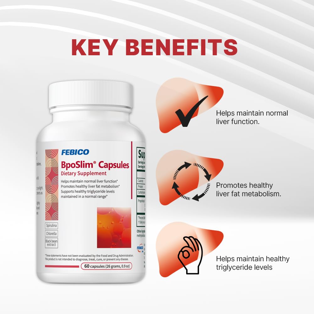 FEBICO Weight Management Support Supplement – Plant-Based Formula, Daily Metabolism Support Capsules, BpoSlim, 60 Count