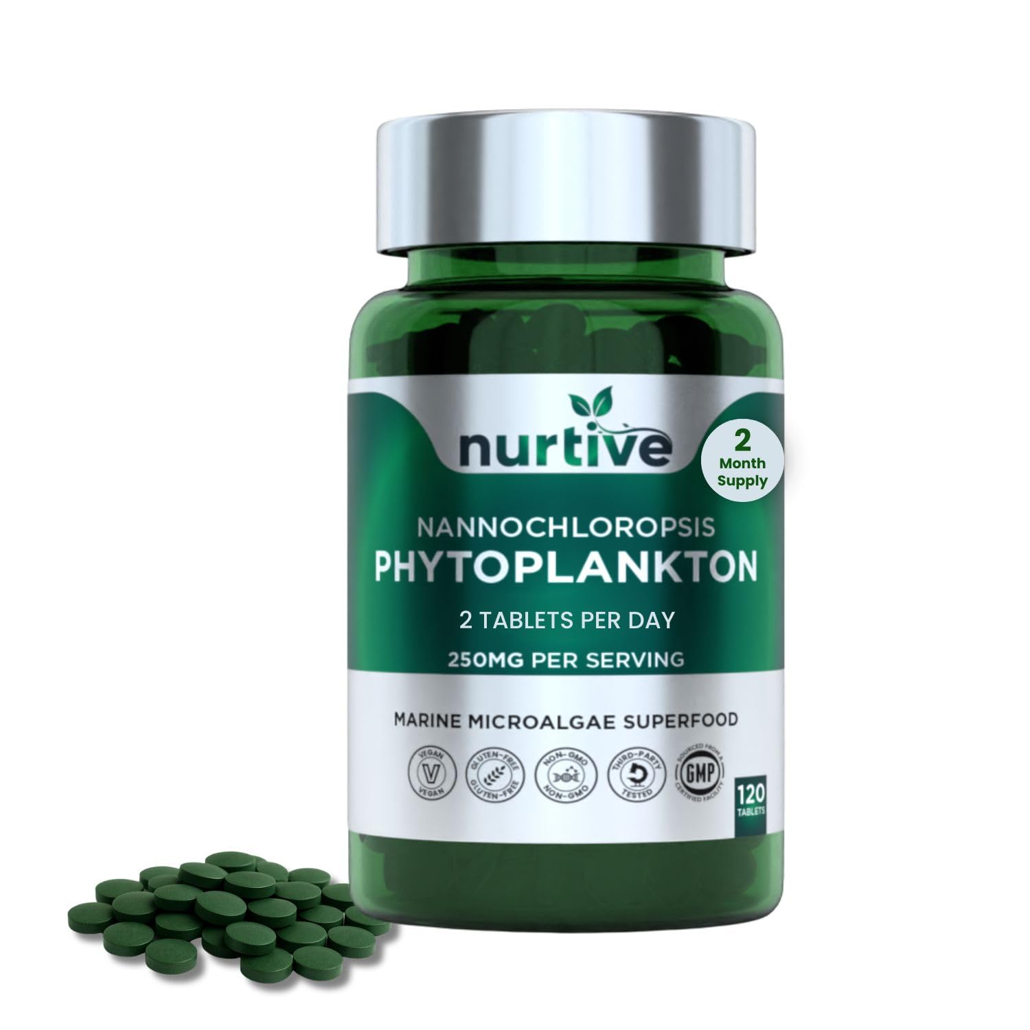 NURTIVE Nannochloropsis Phytoplankton Tablets 120 Tablets