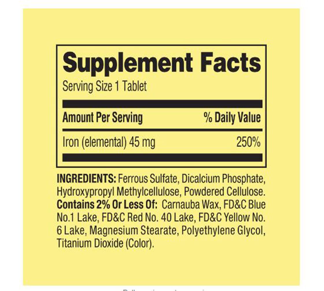 Generic Slow-Release Iron 45 mg Tablets 30 Count