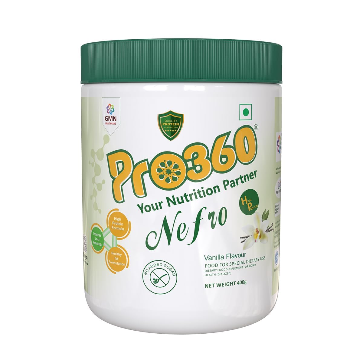 Generic Nefro HP Powder 400g - High Protein Nutritional Supplement Enriched with L-Taurine, L-Carnitine - No Added Sugar, Vanilla Flavour 14.1096
