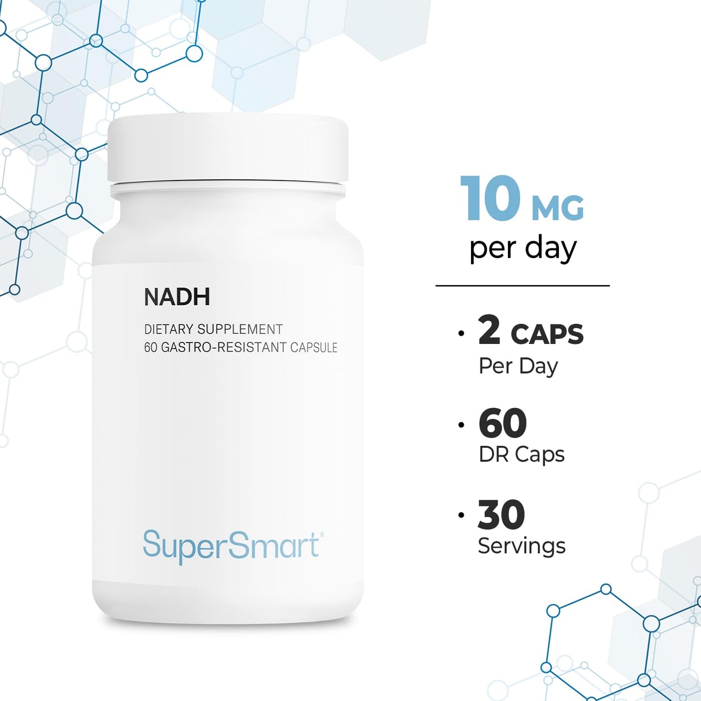 Supersmart NADH 5mg per Day Capsules, 60 Count