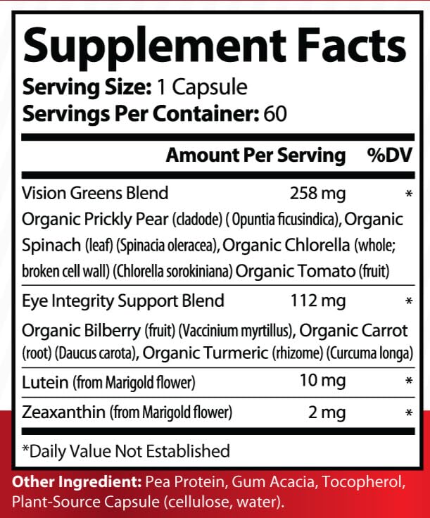 Boostlete Zulu Sight Vision & Eye Support Supplement with Lutein Zeaxanthin Bilberry & Greens Blend 60 Capsules