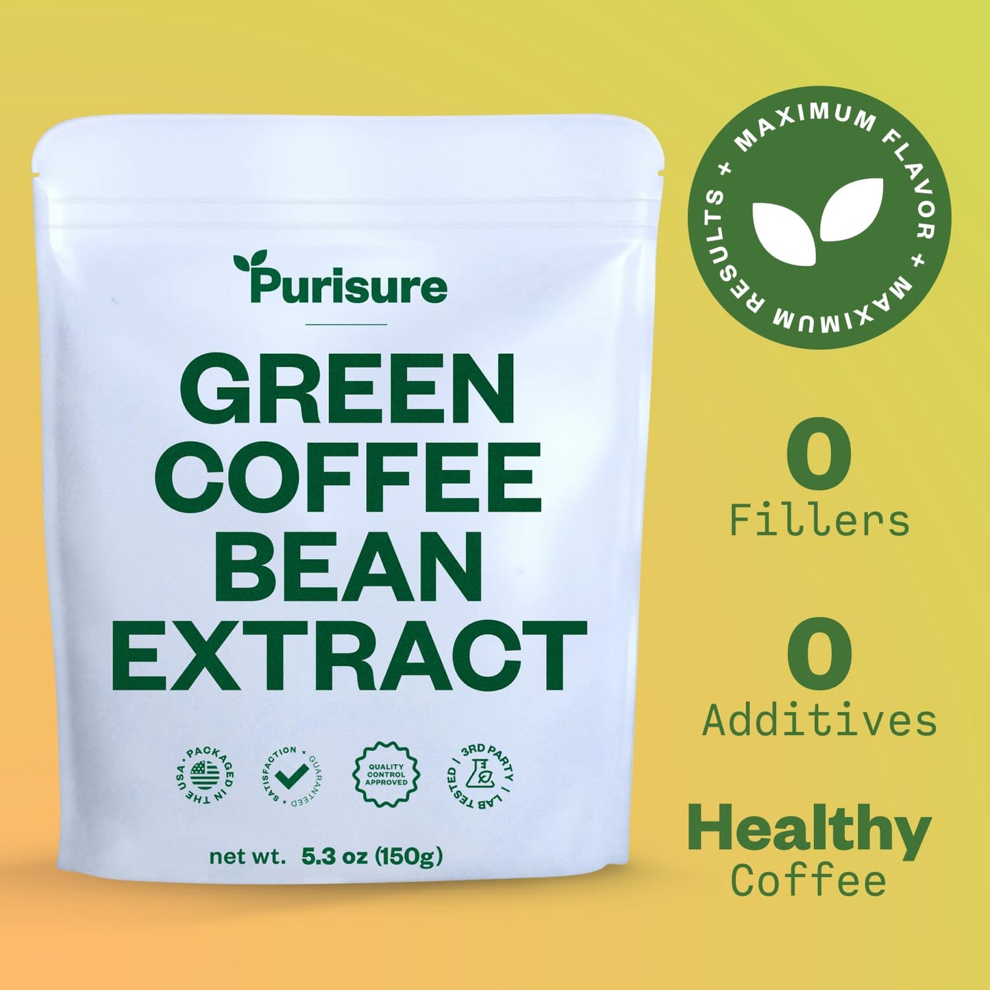 Purisure Green Coffee Bean Extract Powder, 5.29 oz, 750 Servings