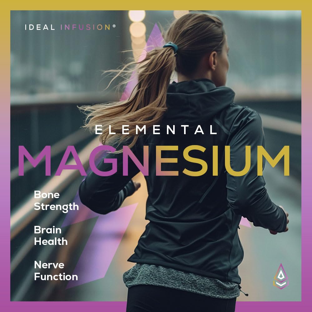 Ideal Infusion Elemental Magnesium Bisglycinate 500mg – High Absorption Magnesium Supplement for Relaxation, Deep Sleep & Muscle Recovery – Supports Calm, Bone & Nerve Health – Vegan, Non-GMO – 240 Capsules