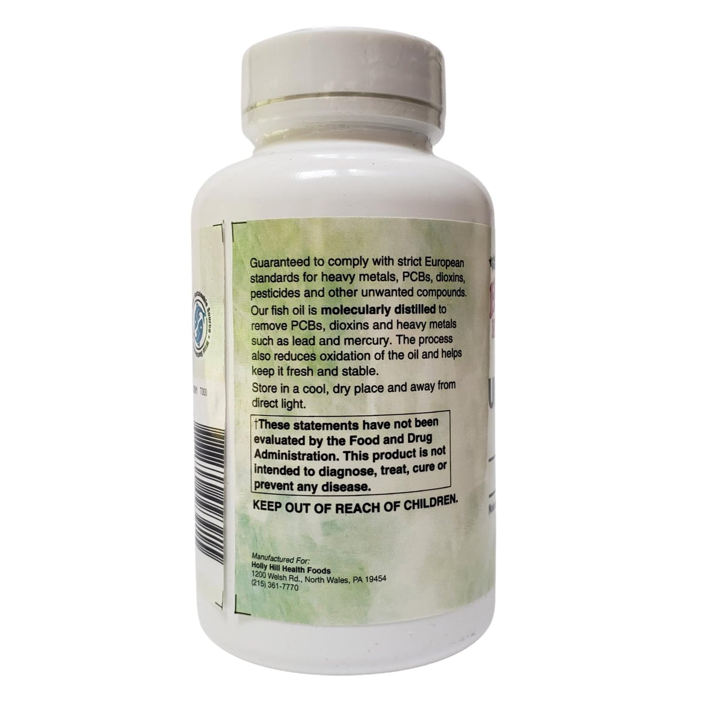 Holly Hill Health Foods Ultra Omega-3 Triglyceride Fish Oil 1,000 mg EPA + DHA Softgels 60