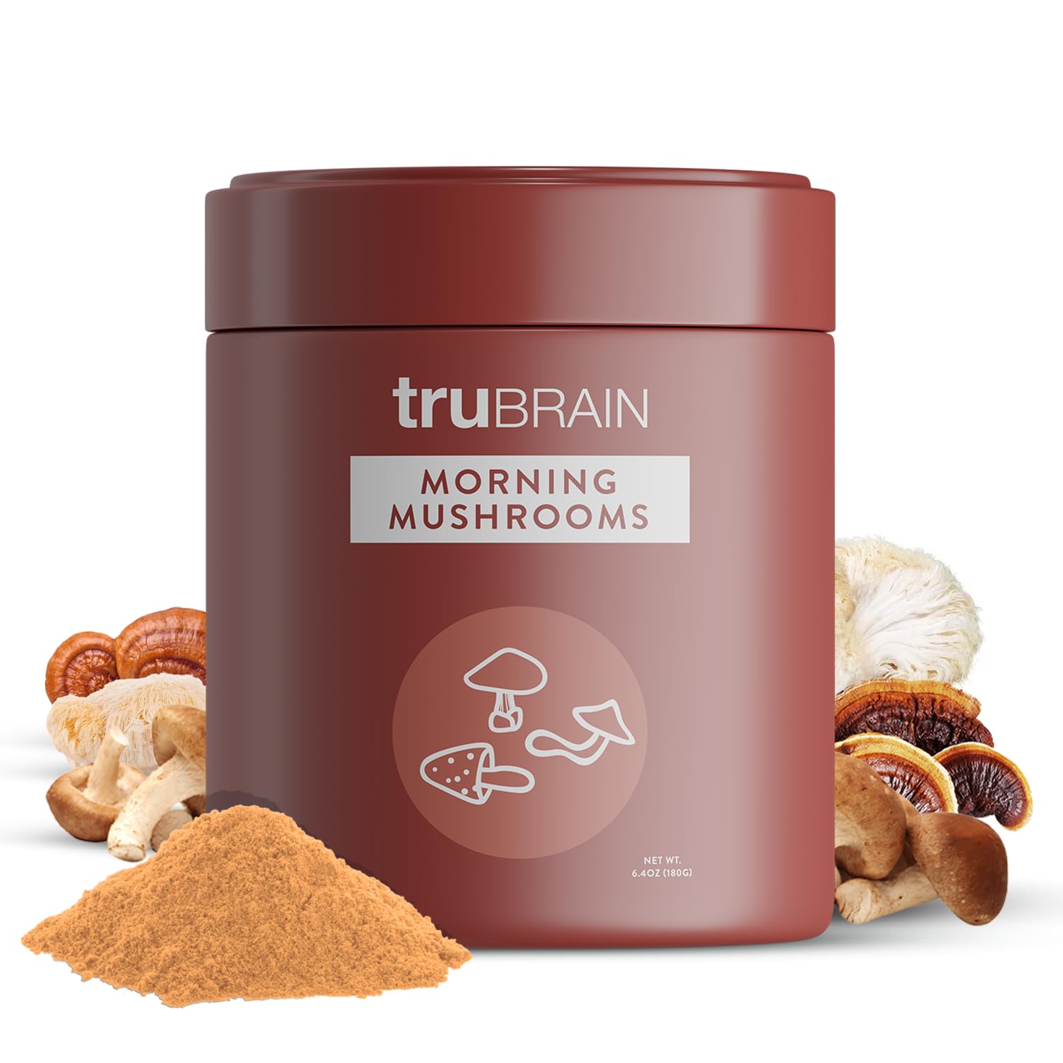 TruBrain Morning Mushrooms Powder 6.4 oz