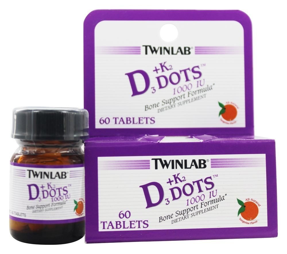 Twinlab Vitamin D3 1000 + K2dot Tablet, 60 Count
