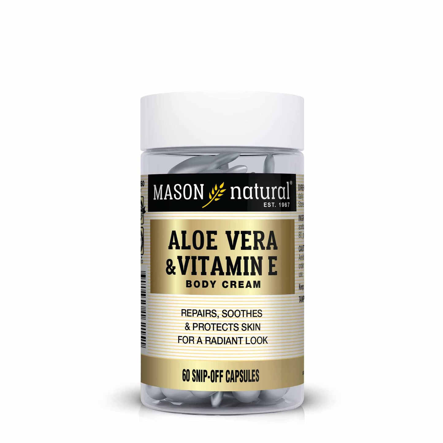 Mason Natural Aloe Vera & Vitamin E Body Cream Snip-Off Capsules 60