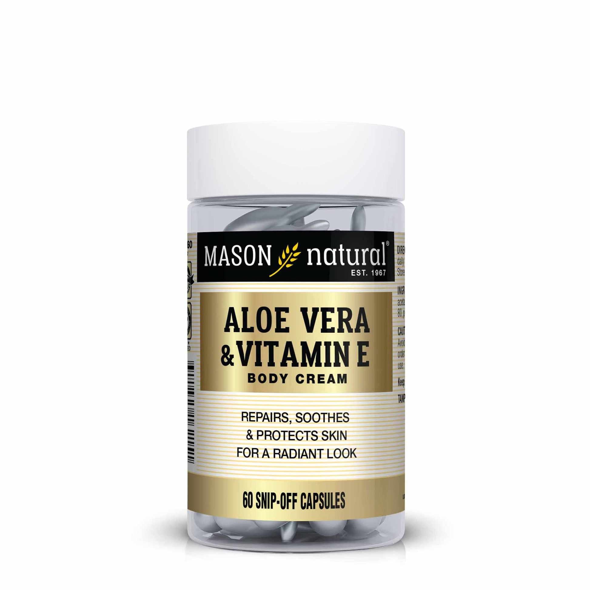 Mason Natural Aloe Vera & Vitamin E Body Cream Snip-Off Capsules 60