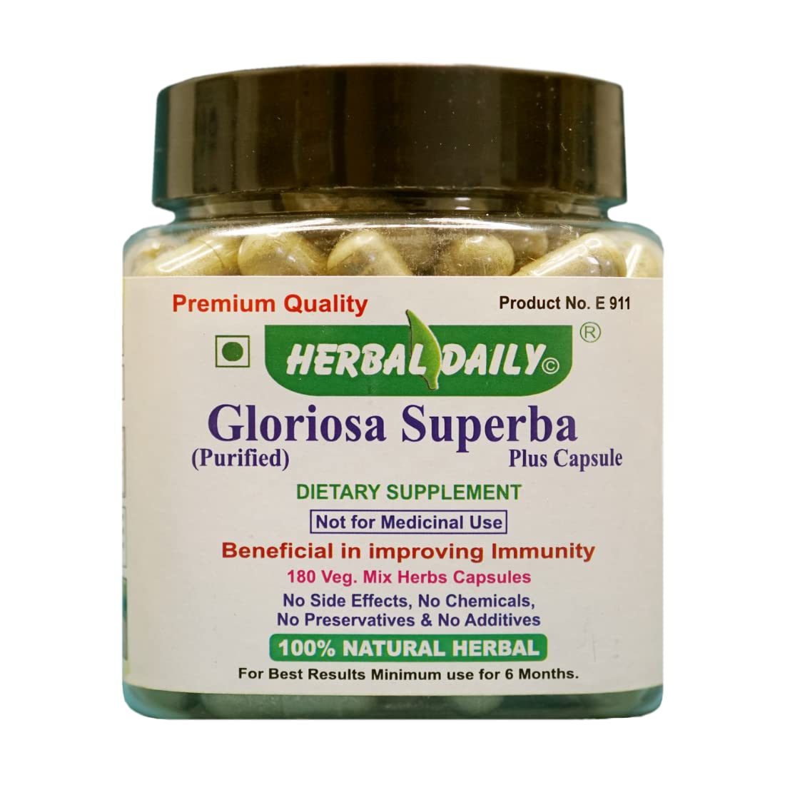 HERBAL DAILY Gloriosa superba Plus Dietary Supplement 180 Capsules
