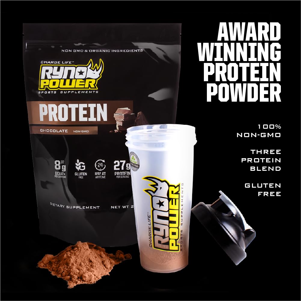 Ryno Power All Natural Whey Protein Powder, Chocolate, 32 Servings